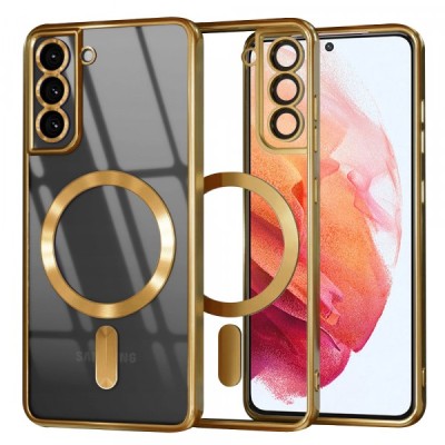 Husa MagSafe pentru Samsung Galaxy S21 5G G991, Techsuit, Luxury Crystal, Aurie foto