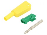 Conector Banană Galben-Verde 4mm 1kV 19A 1mm2 Nichelat