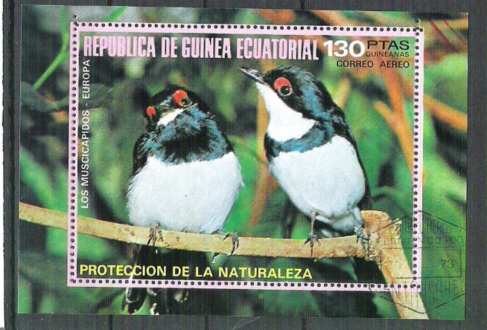 Eq. Guinea 1976 Birds in Europe, perf. sheet, used M.004