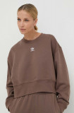 Cumpara ieftin Adidas Originals bluză Adicolor Essentials Crew Sweatshirt femei, culoarea maro, cu imprimeu, IR5971