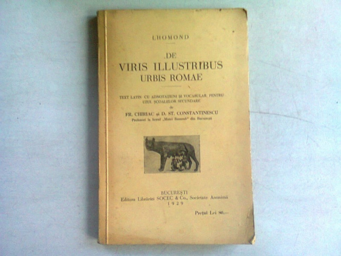 DE VIRIS ILLUSTRIBUS URBIS ROMAE - LHOMOND (CARTE IN LIMBA LATINA)