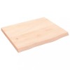 Gossi polita de perete, 60x50x(2-4) cm, lemn masiv de stejar netratat
