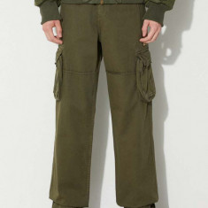 Alpha Industries pantaloni de bumbac Jet Pant culoarea verde, drept 101212.142