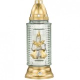 Candela Sticla Craciun Decor Lumanare Alba Aurie CH-956-LUM DNC54798