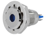 Lampă LED albastră 12V IP67 &Oslash;12mm alamă