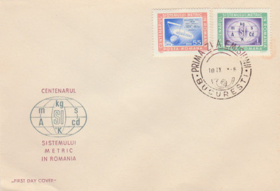 1966 Romania - FDC Centenarul Sistemului Metric, LP 635 foto