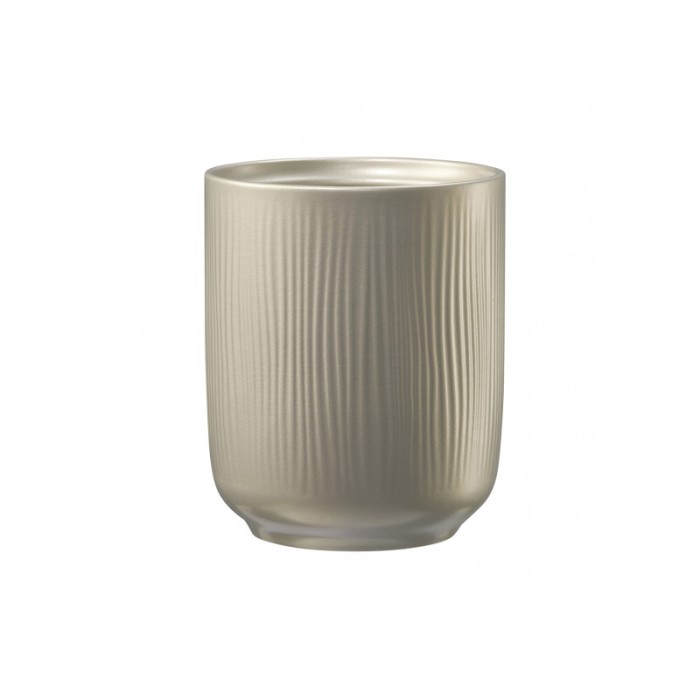 Ghiveci ceramica, Falun Glamour, diametru 13 cm, gri bej metalic