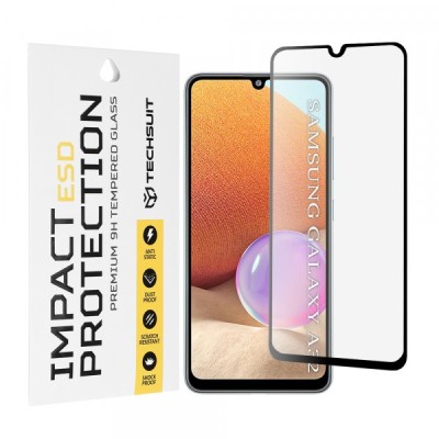 Folie de protectie Ecran Techsuit pentru Samsung Galaxy A32 A325, Sticla Securizata, Full Glue, Neagra foto
