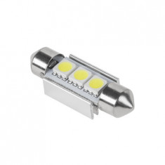 Bec led 3x smd5050 alb auto canbus t11x36