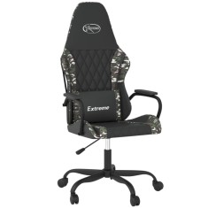 Scaun de gaming de masaj, negru si camuflaj, piele ecologica foto