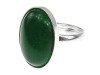 Inel argint reglabil cu agat verde natural 18x13 MM