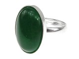 Cumpara ieftin Inel argint reglabil cu agat verde natural 18x13 MM, Agate