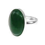 Inel argint reglabil cu agat verde natural 18x13 MM