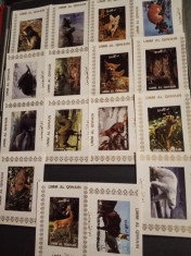 UMM AL QIWAIN, FAUNA - 16 MINICOLIȚE MNH IMPERF.