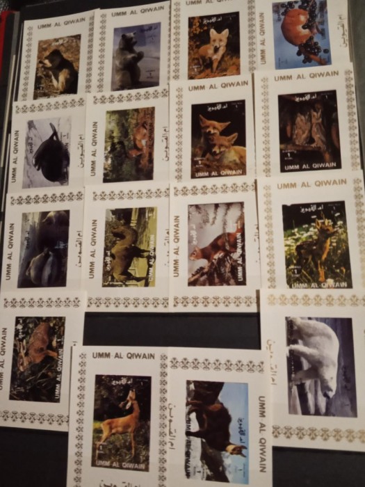 UMM AL QIWAIN, FAUNA - 16 MINICOLIȚE MNH IMPERF.