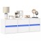 Gossi comoda tv de perete cu lumini led, alb, 130x31x45 cm