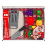 Set de joaca cu Fructe de Plastic, Tocator si Accesorii - 10 piese, Oem