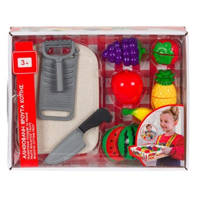 Set de joaca cu Fructe de Plastic, Tocator si Accesorii - 10 piese foto