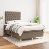 VidaXL Pat box spring cu saltea, gri taupe, 120x200 cm, textil