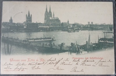 Carte postala, Koln, Rinul, 1924 foto