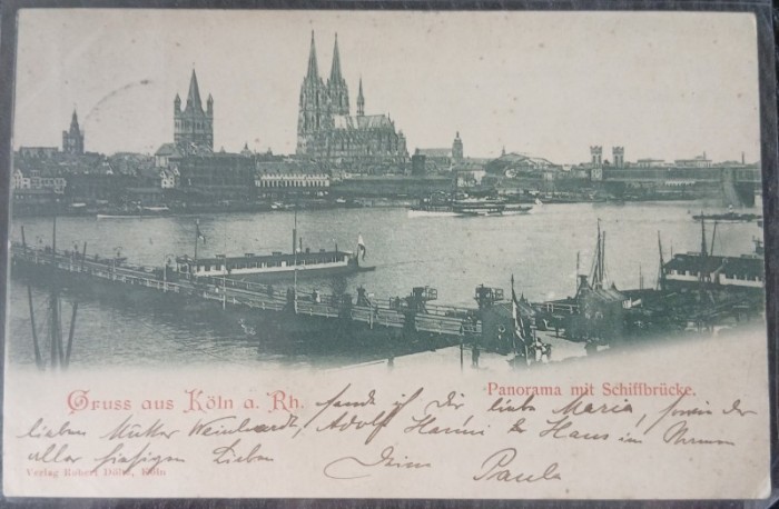 Carte postala, Koln, Rinul, 1924