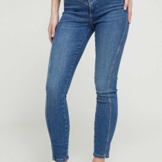 Desigual jeansi femei, culoarea albastru marin