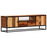 Cumpara ieftin Comoda TV, 120 x 30 x 40 cm, lemn masiv reciclat si otel