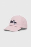 Tommy Jeans șapcă de baseball din bumbac culoarea roz, cu imprimeu