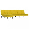 Canapea extensibila in forma de L galben 255x140x70 cm catifea