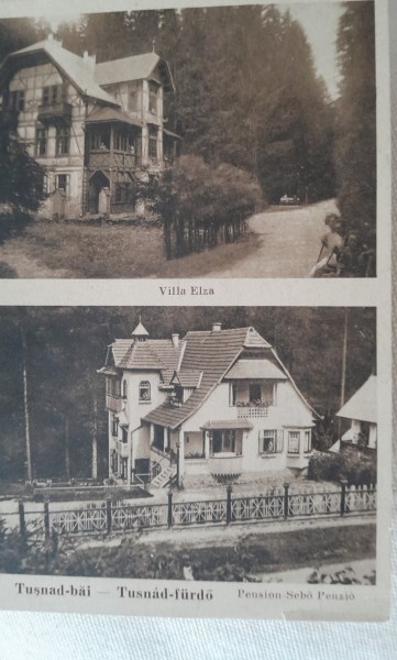 Carte postala, vile din Tusnad Bai, 1934