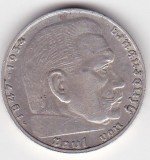 Germania 2 Reichsmark 1939 J &ndash; Paul von Hindenburg, monedă germană
