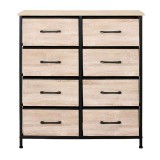 Comoda 8 Sertare Textile / 80x30x90cm - Lemn/negru