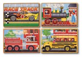 Set 4 puzzle lemn in cutie vehicule melissa and doug, Melissa &amp; Doug