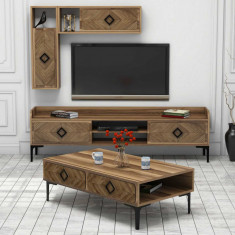 Set Comoda TV si Masuta de Cafea Living Samba Walnut