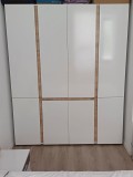 Dulap / Sifonier alb lucios + stejar sonoma L160 B50 H200 cm