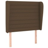 Cumpara ieftin Tablie de pat cu aripioare maro inchis 103x23x118/128 cm textil