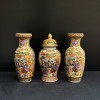 Set vaze decorative mici din ceramică, tehnică pirogravură &ndash; China