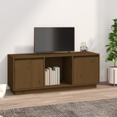 vidaXL Comodă TV, maro miere, 110,5x35x44 cm, lemn masiv de pin 814342