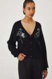 Medicine cardigan femei, culoarea negru, light