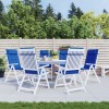 Gossi perne scaun spatar inalt 6 buc albastru regal, tesatura oxford