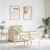 VidaXL Canapea modulară cu taburet și perne, material textil, crem 3321213
