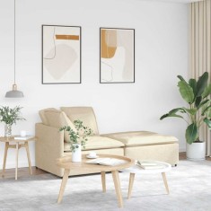 vidaXL Canapea modulară cu taburet și perne, material textil, crem