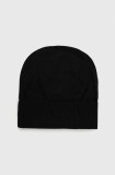 Armani Exchange caciula de lana , culoarea negru, de lana, din tesatura neteda