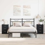 vidaXL Noptiere, 2 buc., negru, 38 x 35 x 56 cm, PAL