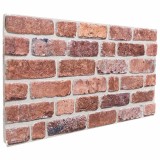 vidaXL Panouri de perete 10 pcs Roșu 100 x 50 cm Spumă EPS 42046099