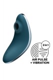 Stimulator Clitoris Vulva Lover 1 Air Pulse+Vibration USB Silicon Albastru, Satisfyer