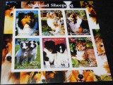 K&acirc;rg&acirc;zstan 2000 &ndash; Shetland Sheepdog (Sheltie) &ndash; Coliță cu 6 timbre -A61