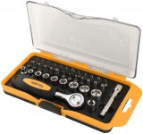 Set 38 Piese Chei Tubulare &amp; Varfuri Surubelnita Cr-V Tolsen, 1/4&quot;, Cutie Plastic, SL PH PZ HEX TX