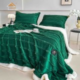 Cumpara ieftin Patura cocolino cu blanita alba 200x230cm,cu fermoar,doua fete de perna 50x70cm,verde- F133