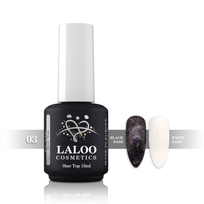 Strat final sclipici argintiu Star Top Coat No.03 Laloo 15ml